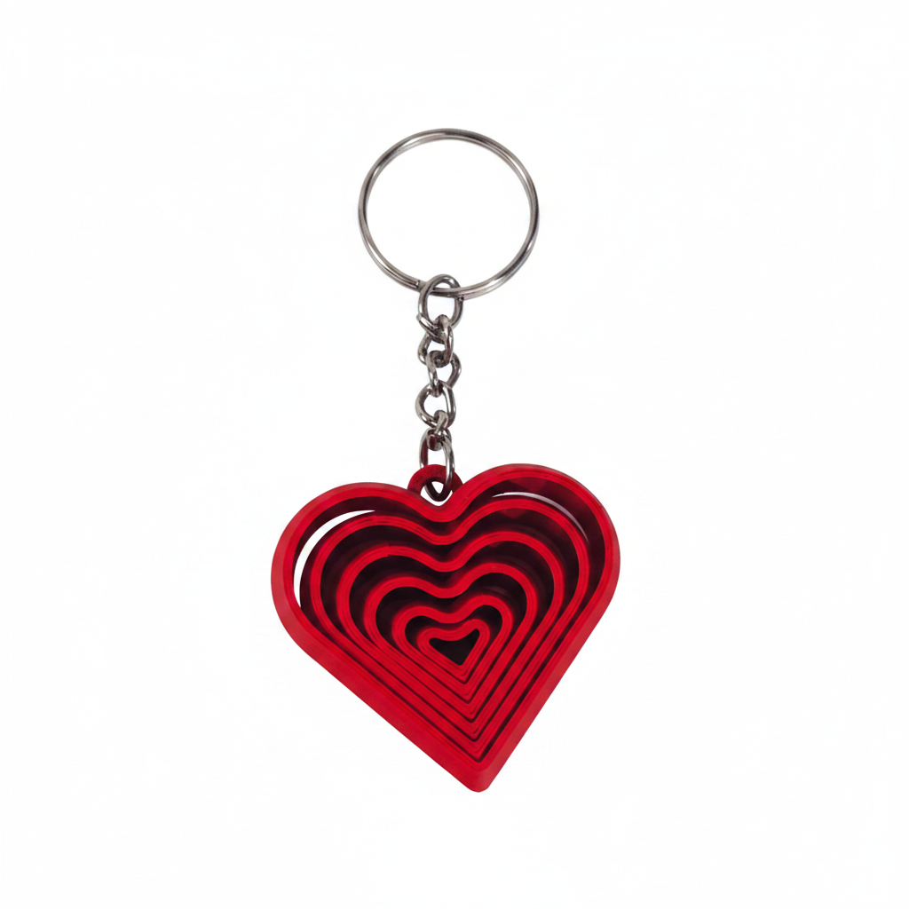 Fidget heart keychain